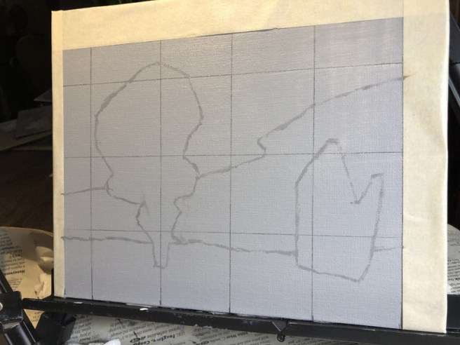 canvas with finished drawing